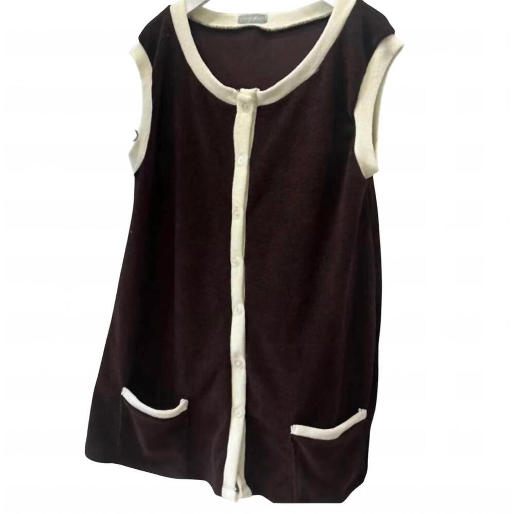 NEW PLANET SEA girl's terry cover up in brown